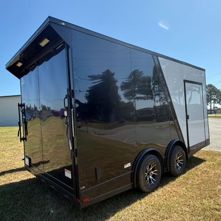 New 8.5X16TA3 Black & White Car Hauler Trailer