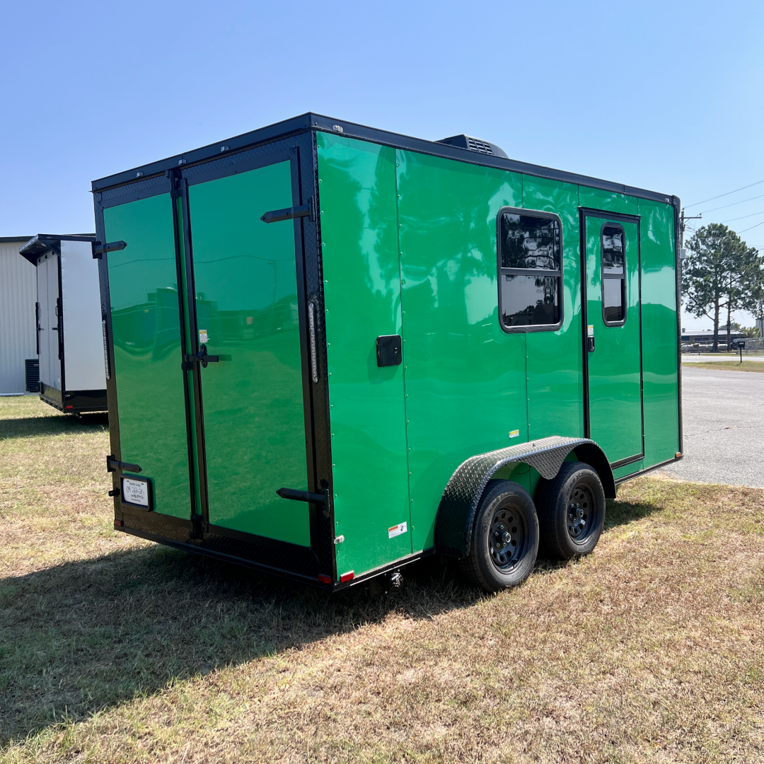 New 7X14TA Lime Green Pet Grooming Trailer