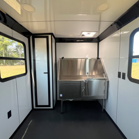New 7X14TA Lime Green Pet Grooming Trailer