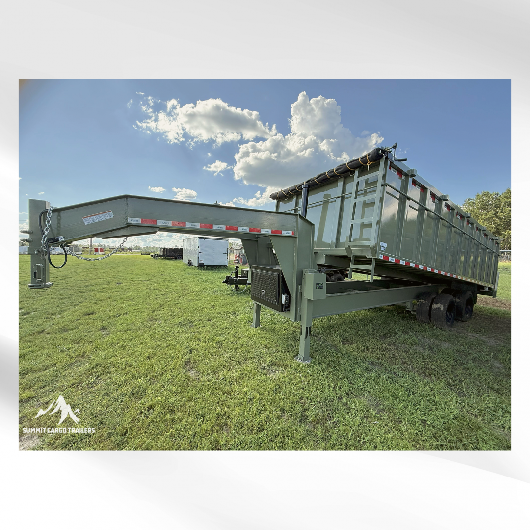 New 8.5X20TA Army Green Dump Trailer