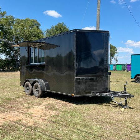 New 7X14TA Black Beverage Concession Trailer