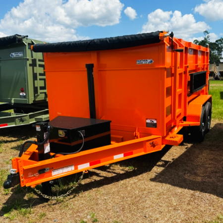 New 7X14TA Orange Dump Trailer