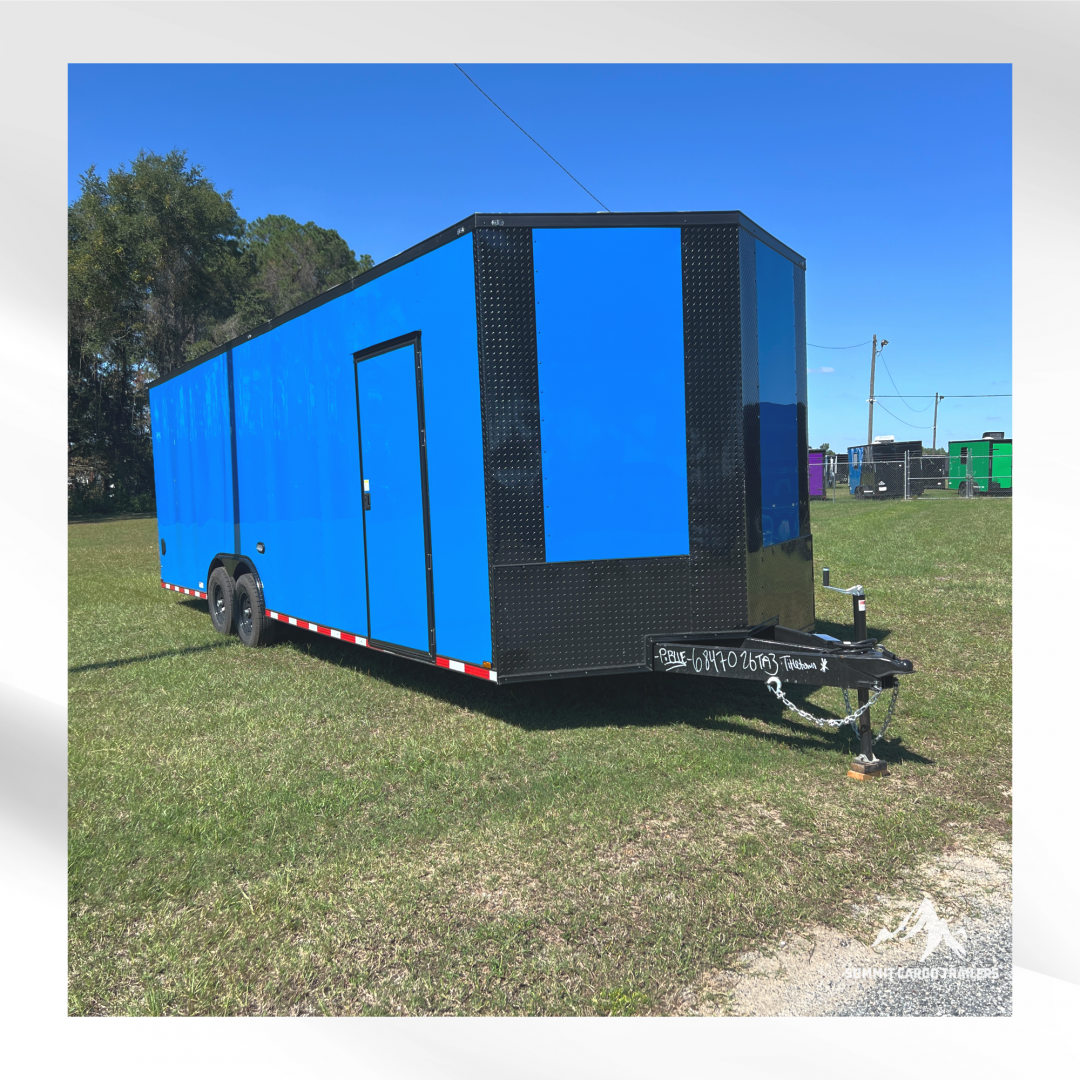 New 8.5X26TA Blue Car Hauler Trailer