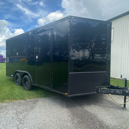 New 8.5X16TA Black Standard Concession Trailer