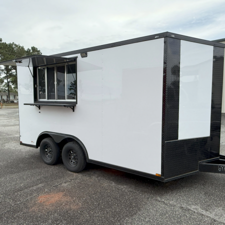 New 8.5X14TA White Beverage Concession Trailer