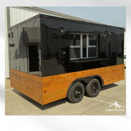 New 8.5X14TA Black Beverage Concession Trailer