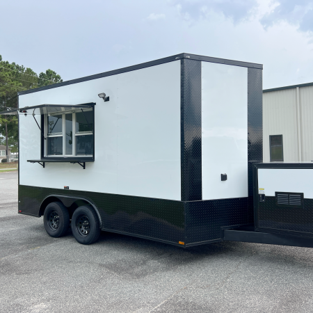 New 8.5X14TA White Beverage Concession Trailer