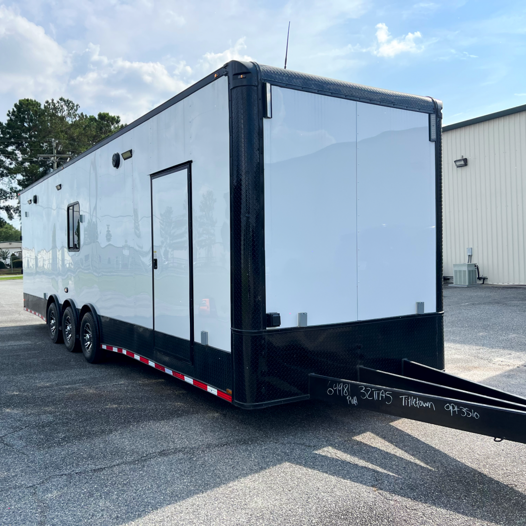 New 8.5X32TTA White Race Ready Trailer