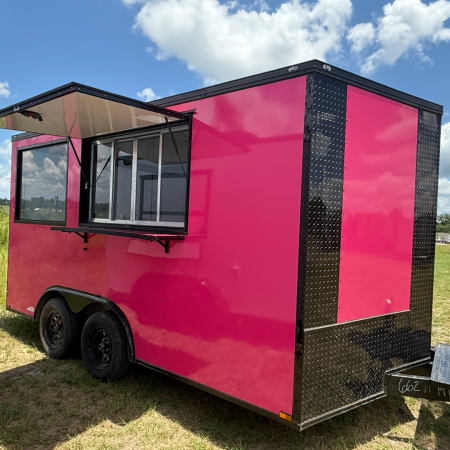 New 8.5X14TA Pink Beverage Concession Trailer