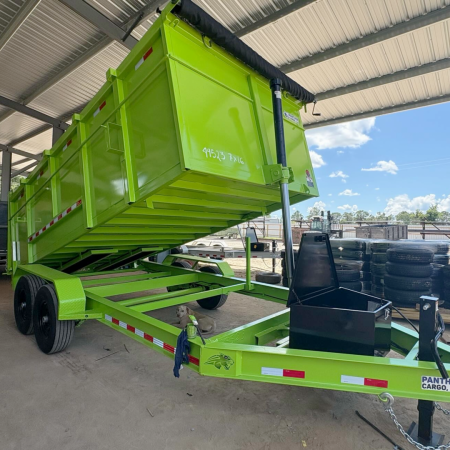 New 7X16TA Lime Green Dump Trailer