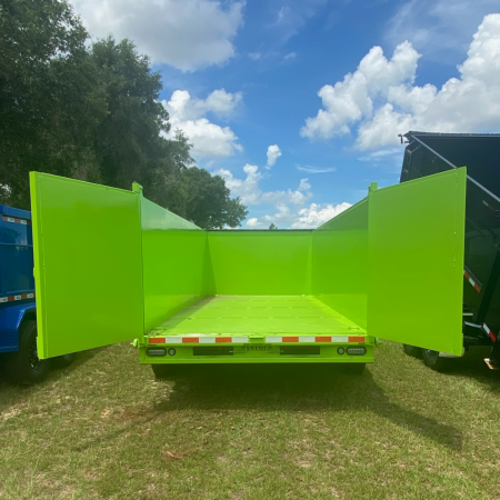 New 7X16TA Lime Green Dump Trailer