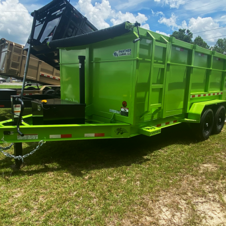 New 7X16TA Lime Green Dump Trailer