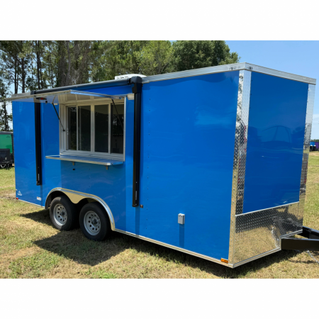 New 8.5X16TA Blue Concession Trailer