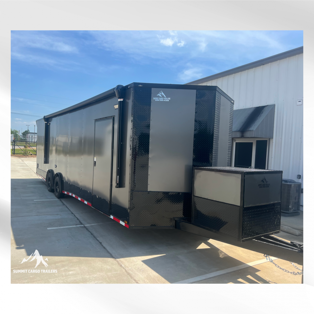 New 8.5X28TA3 Charcoal Race Ready Trailer