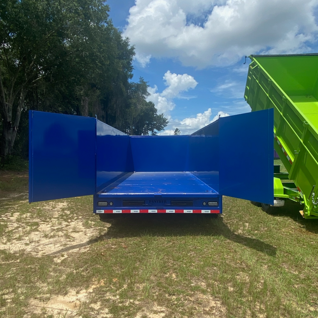 New 7X16TA Bright Blue Dump Trailer