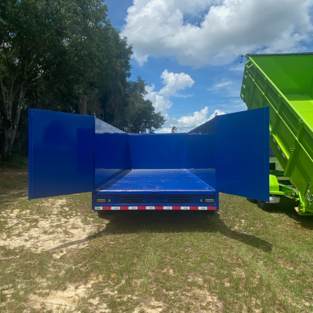 New 7X16TA Bright Blue Dump Trailer