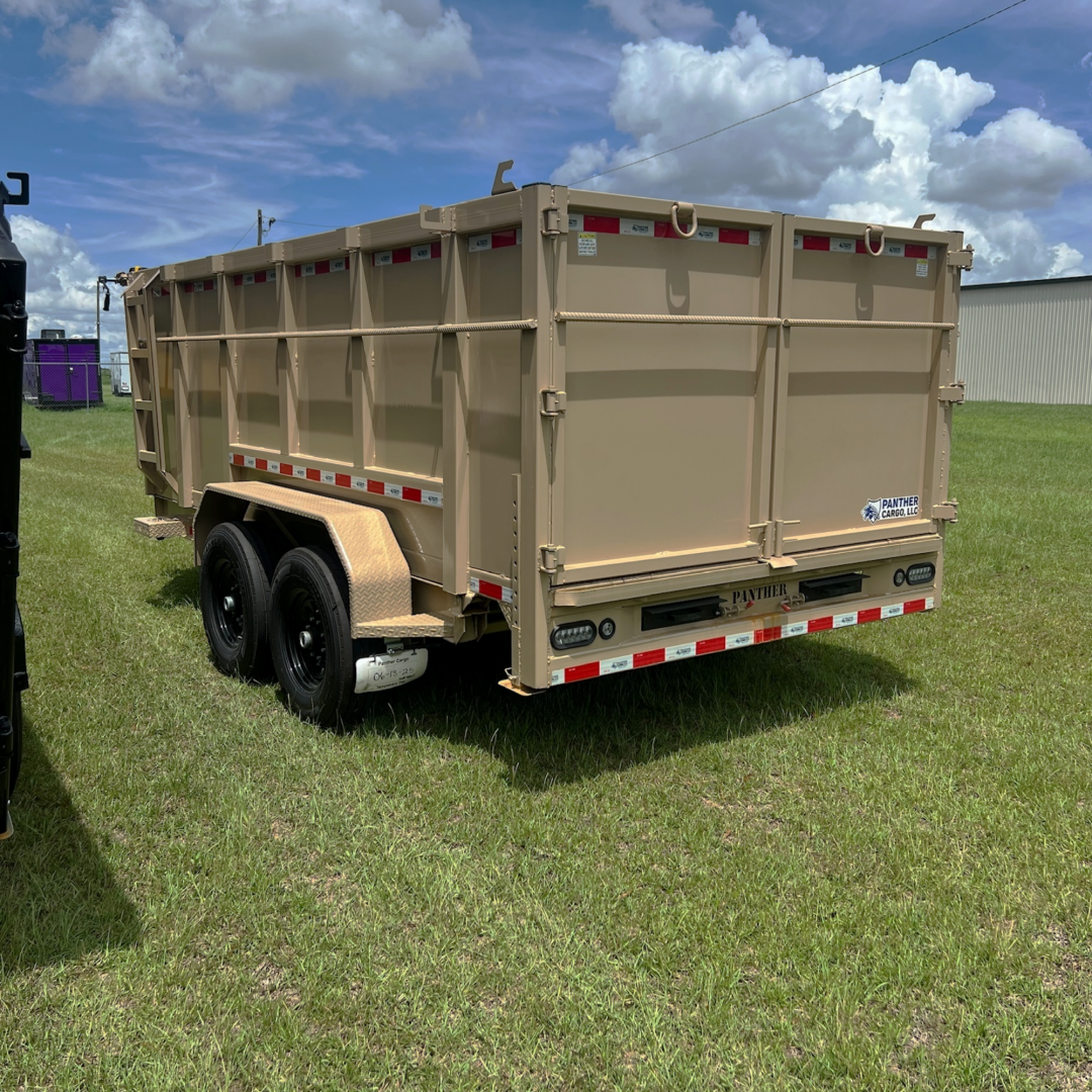 New 7X14TA Tan Dump Trailer