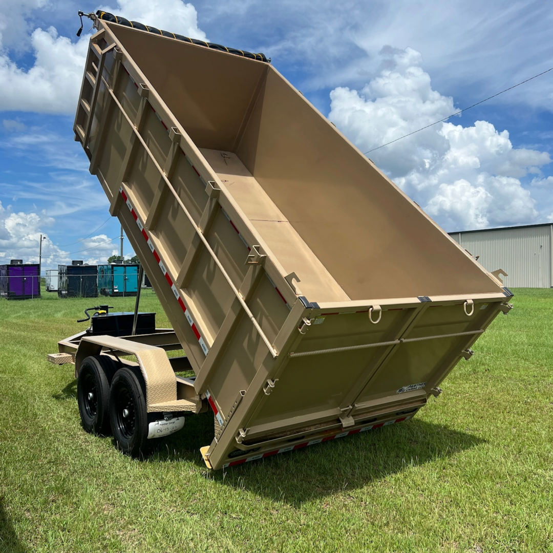 New 7X14TA Tan Dump Trailer