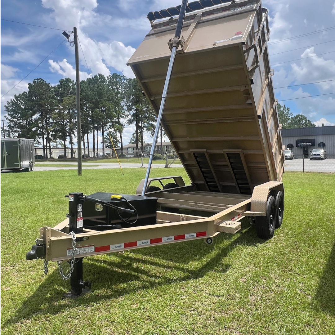 New 7X14TA Tan Dump Trailer
