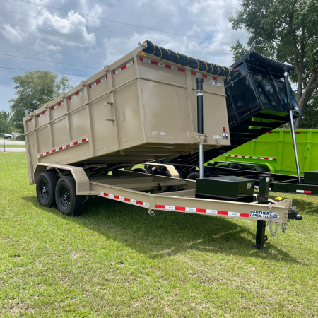 New 7X14TA Tan Dump Trailer