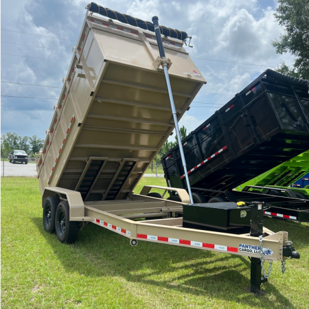 New 7X14TA Tan Dump Trailer