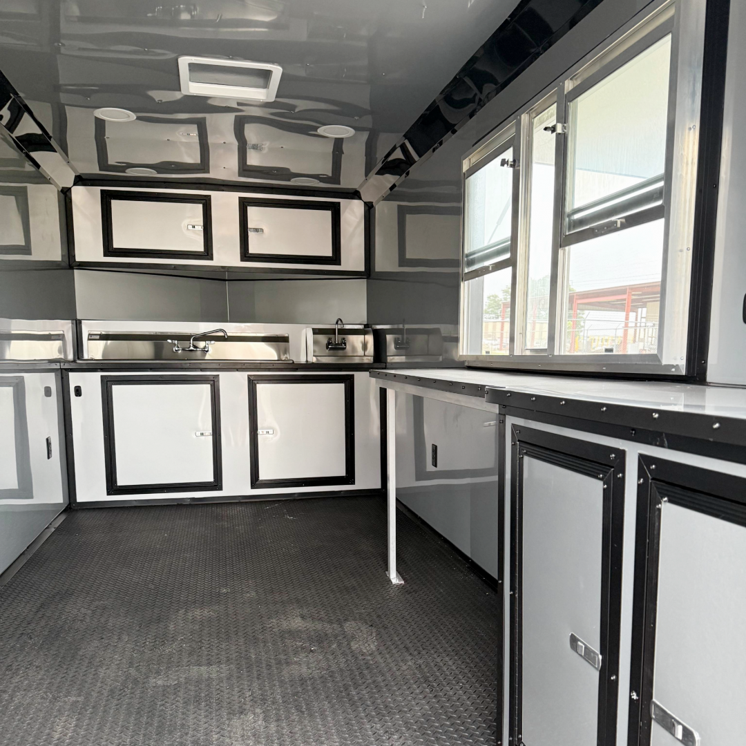 New 7X16TA Purple & Black Concession Trailer