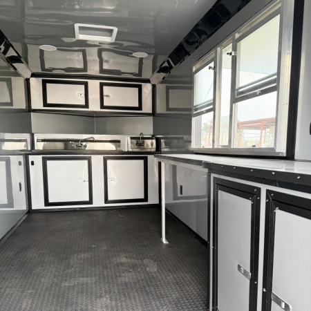 New 7X16TA Purple & Black Concession Trailer