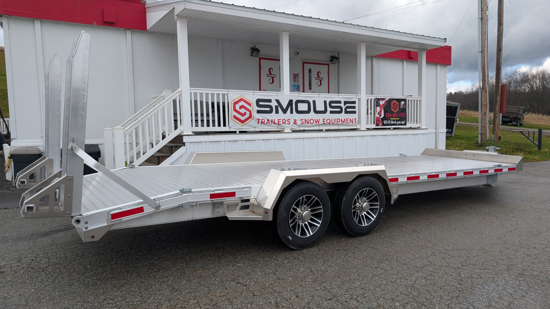 New 2025 EBY 24'6" ALL ALUMINUM Lo Pro Equipment Hauler w/ 6' Standup Ramps