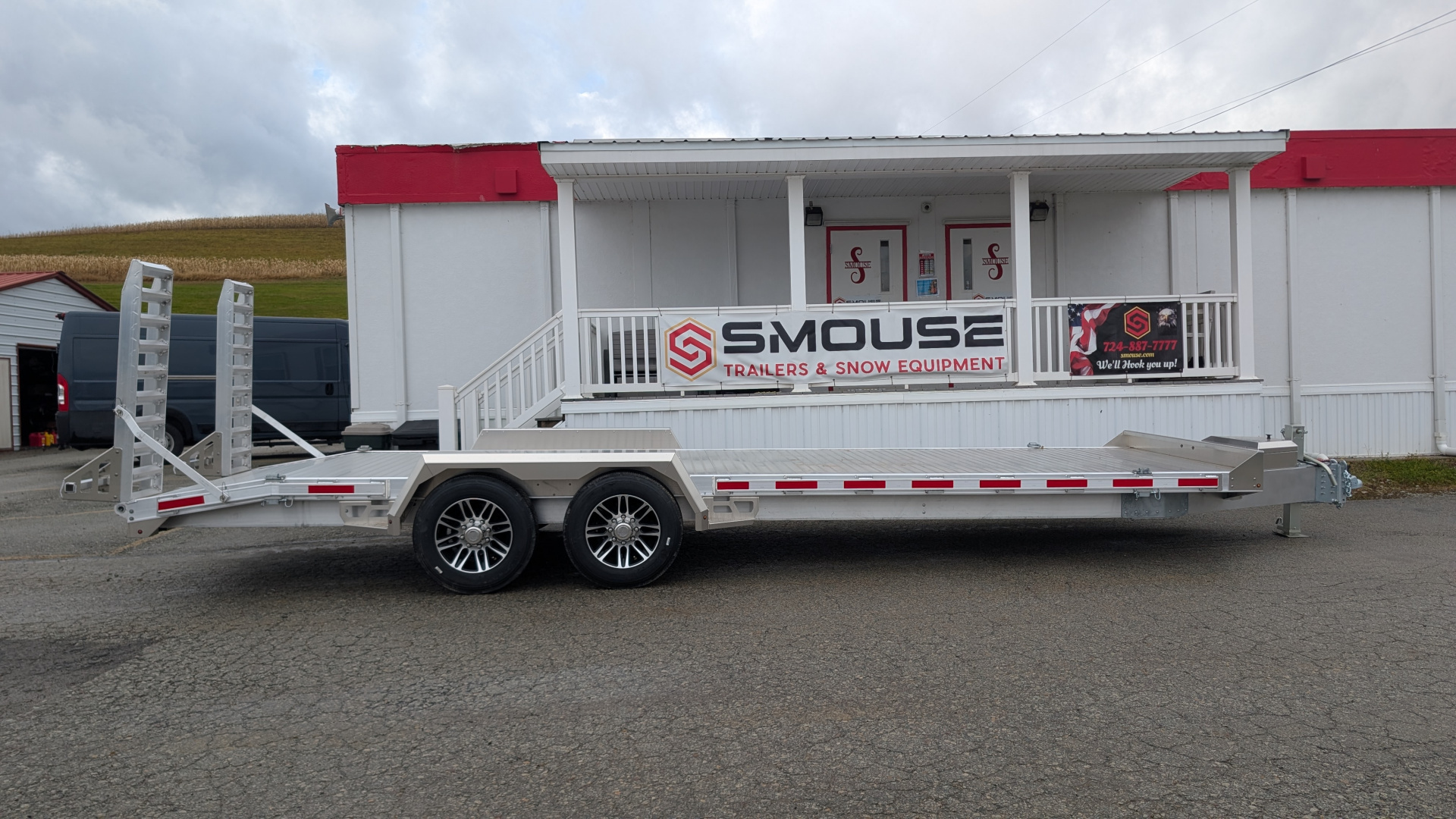 New 2025 EBY 24'6" ALL ALUMINUM Lo Pro Equipment Hauler w/ 6' Standup Ramps