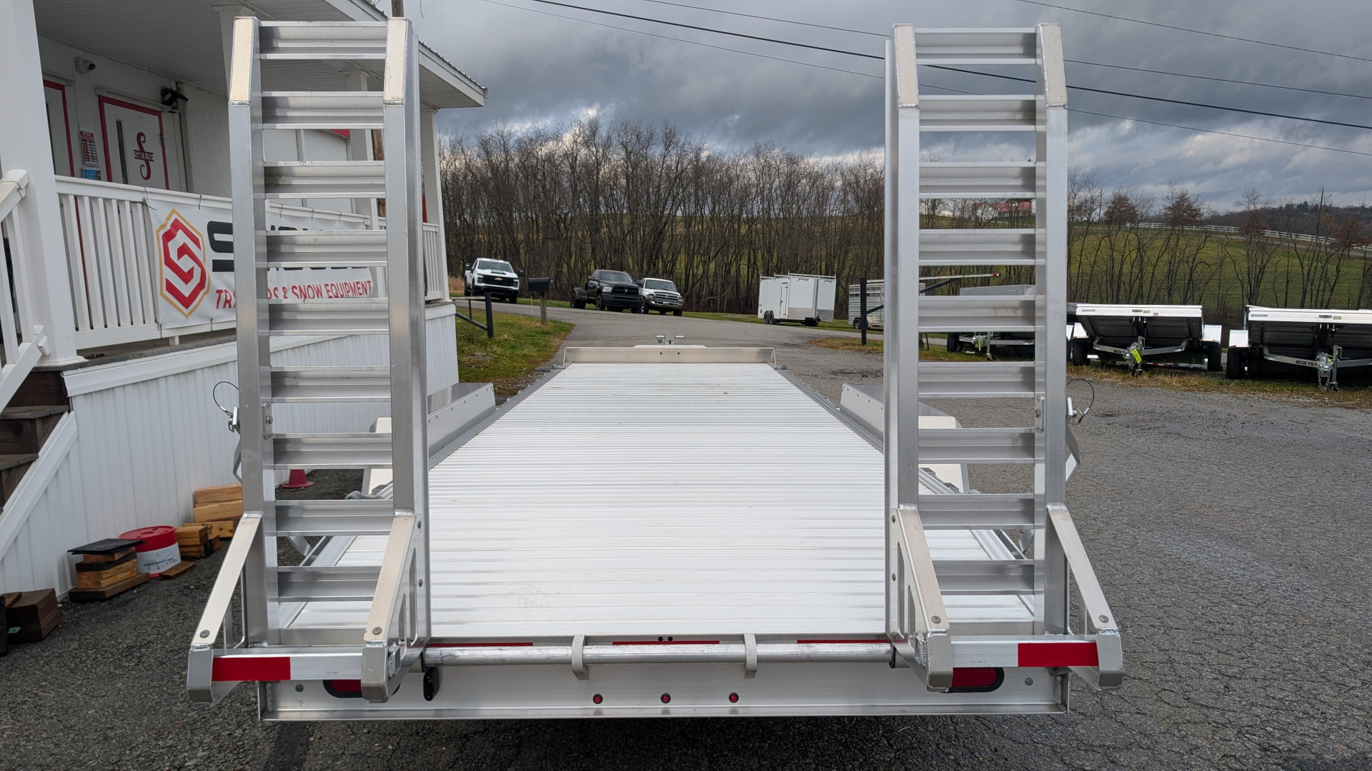 New 2025 EBY 24'6" ALL ALUMINUM Lo Pro Equipment Hauler w/ 6' Standup Ramps
