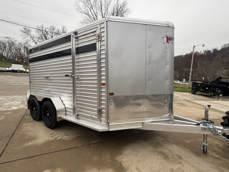 New 2026 Frontier Trailers 7'X14' Livestock Trailer - Silver / Black Logo w/ Options - 9990# GVWR