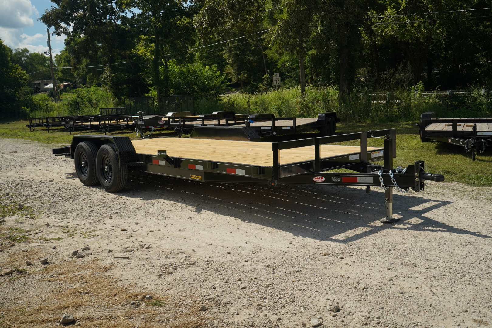 New 2026 MEB 7x18 Open Wood Deck Auto Hauler Car / Racing Trailer