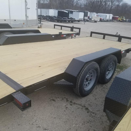 New 2026 MEB 7x18 Open Wood Deck Auto Hauler Car / Racing Trailer