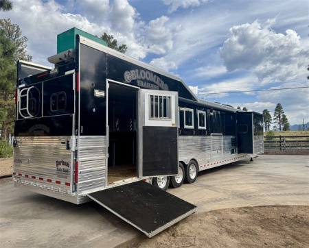 Used 2015 Bloomer Double Slide 5 Horse Trailer