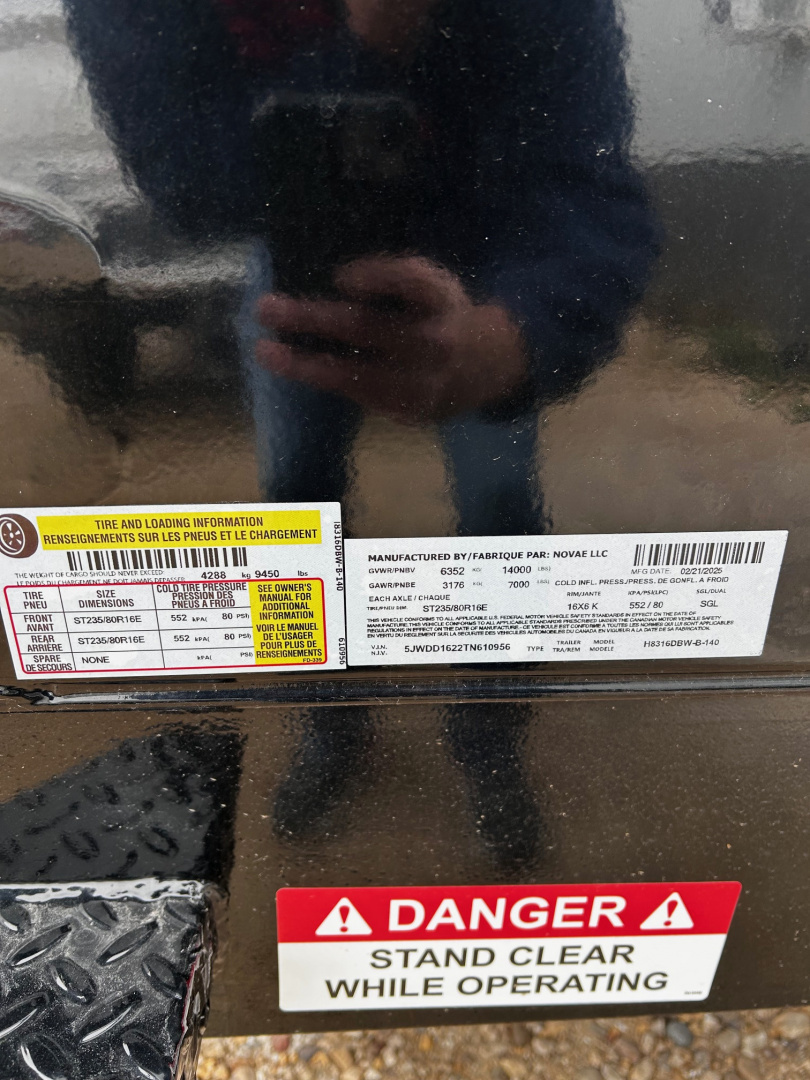 New 2026 H&H Trailers 82"X16' BP TARP/RAMPS 14K INDUSTRIAL Dump Trailer