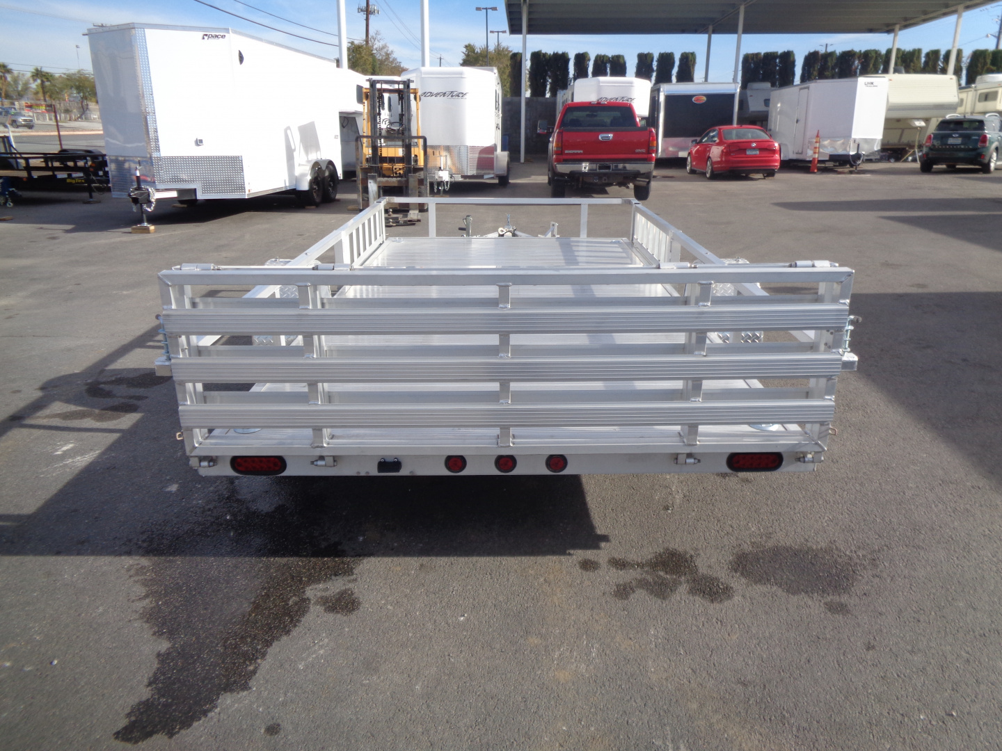 New 2023 Primo * ATV82X14 * 14ft Aluminum ATV Trailer w/ Side Ramps & Bi-Fold Tailgate