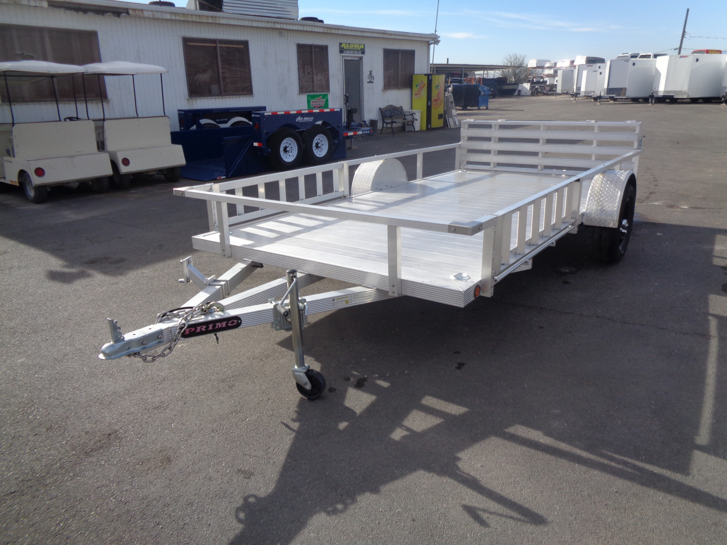 New 2023 Primo * ATV82X14 * 14ft Aluminum ATV Trailer w/ Side Ramps & Bi-Fold Tailgate