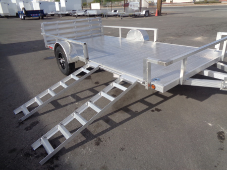 New 2023 Primo * ATV82X14 * 14ft Aluminum ATV Trailer w/ Side Ramps & Bi-Fold Tailgate