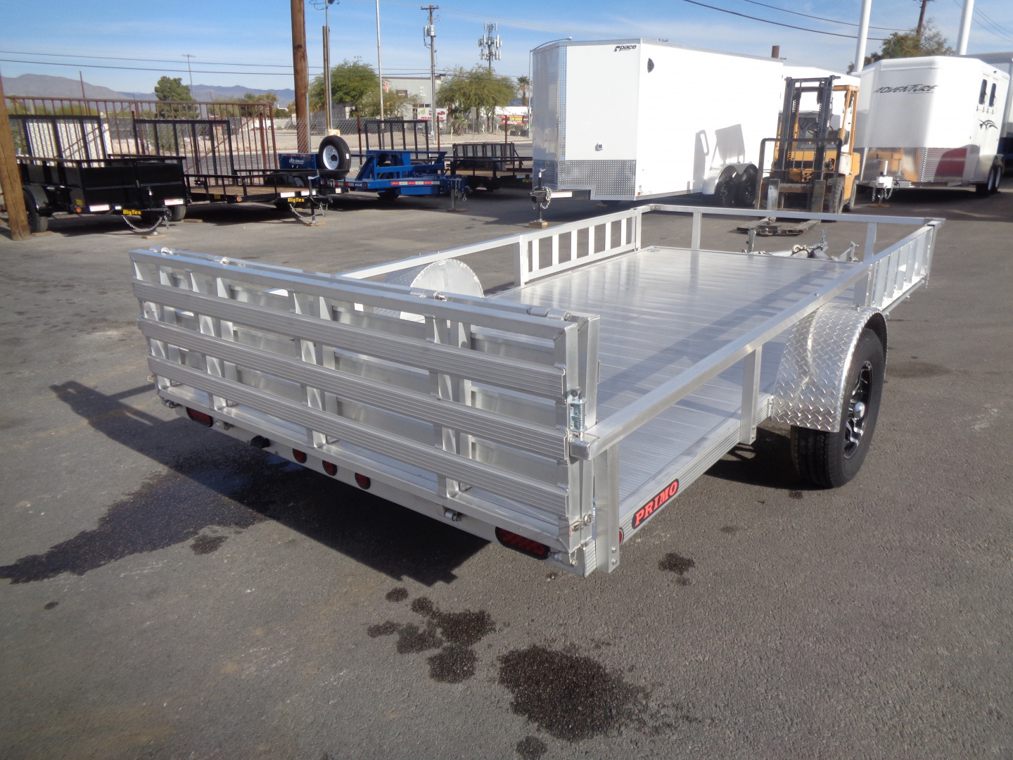 New 2023 Primo * ATV82X14 * 14ft Aluminum ATV Trailer w/ Side Ramps & Bi-Fold Tailgate