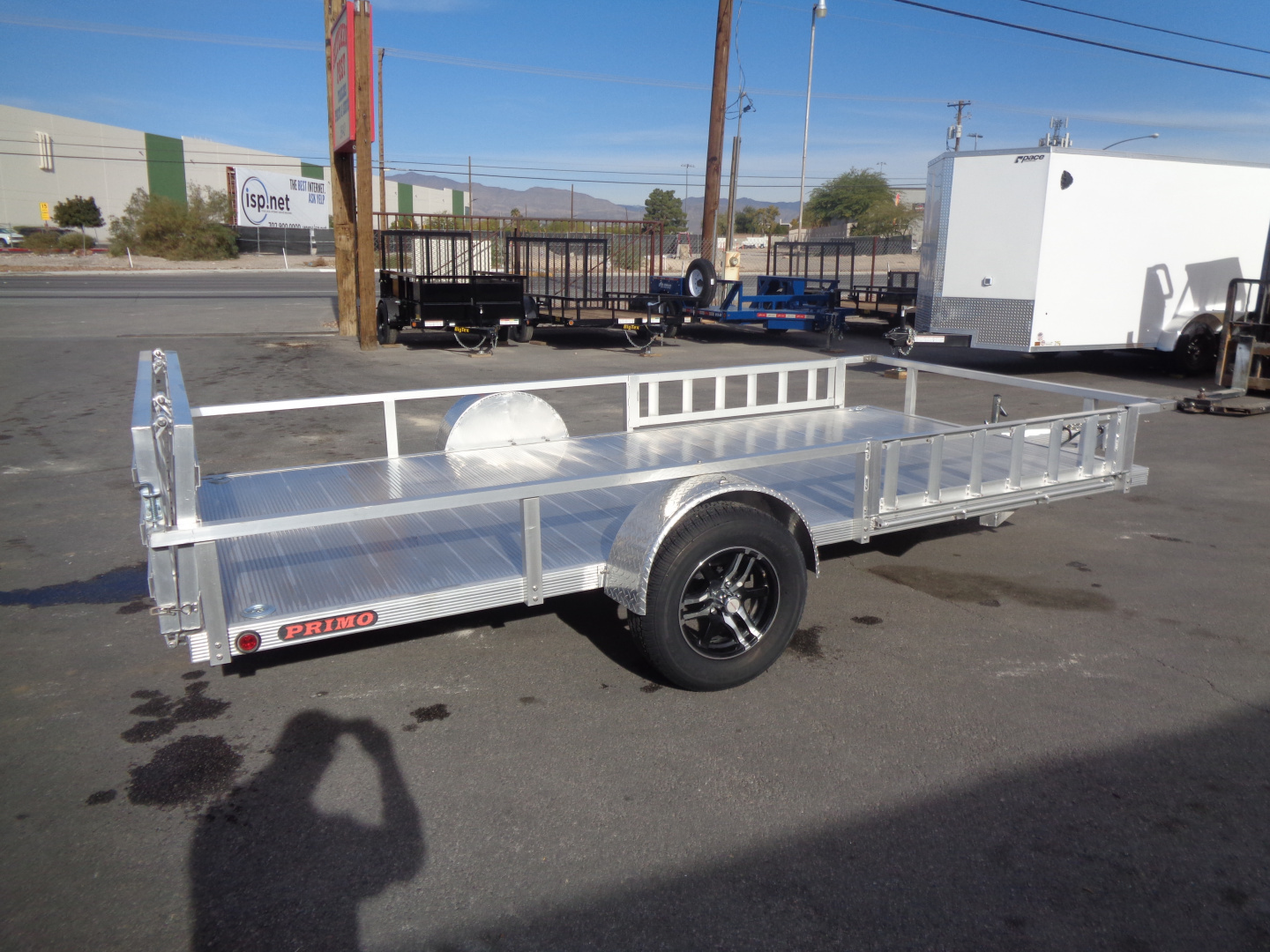 New 2023 Primo * ATV82X14 * 14ft Aluminum ATV Trailer w/ Side Ramps & Bi-Fold Tailgate