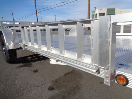 New 2023 Primo * ATV82X14 * 14ft Aluminum ATV Trailer w/ Side Ramps & Bi-Fold Tailgate