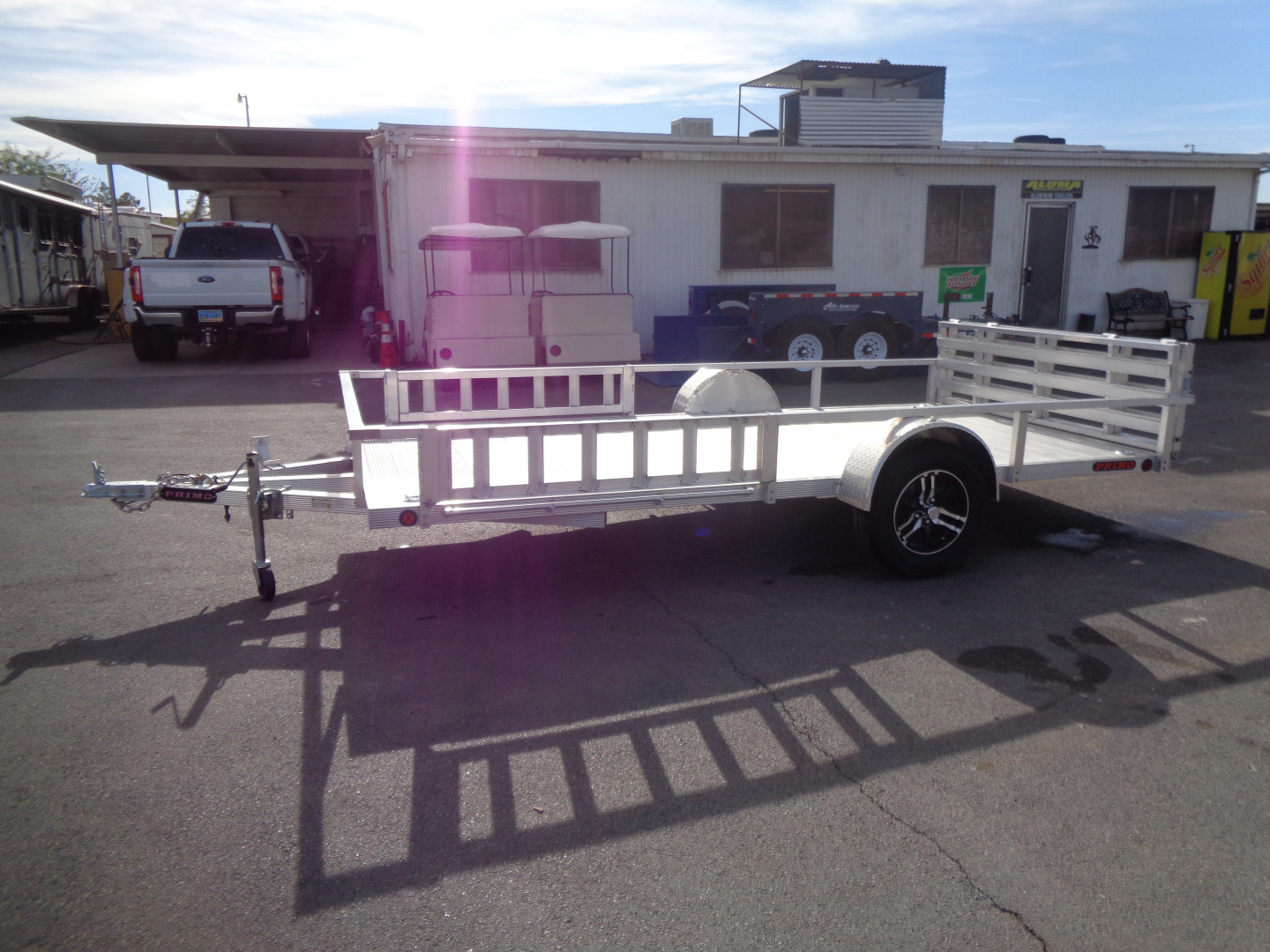 New 2023 Primo * ATV82X14 * 14ft Aluminum ATV Trailer w/ Side Ramps & Bi-Fold Tailgate
