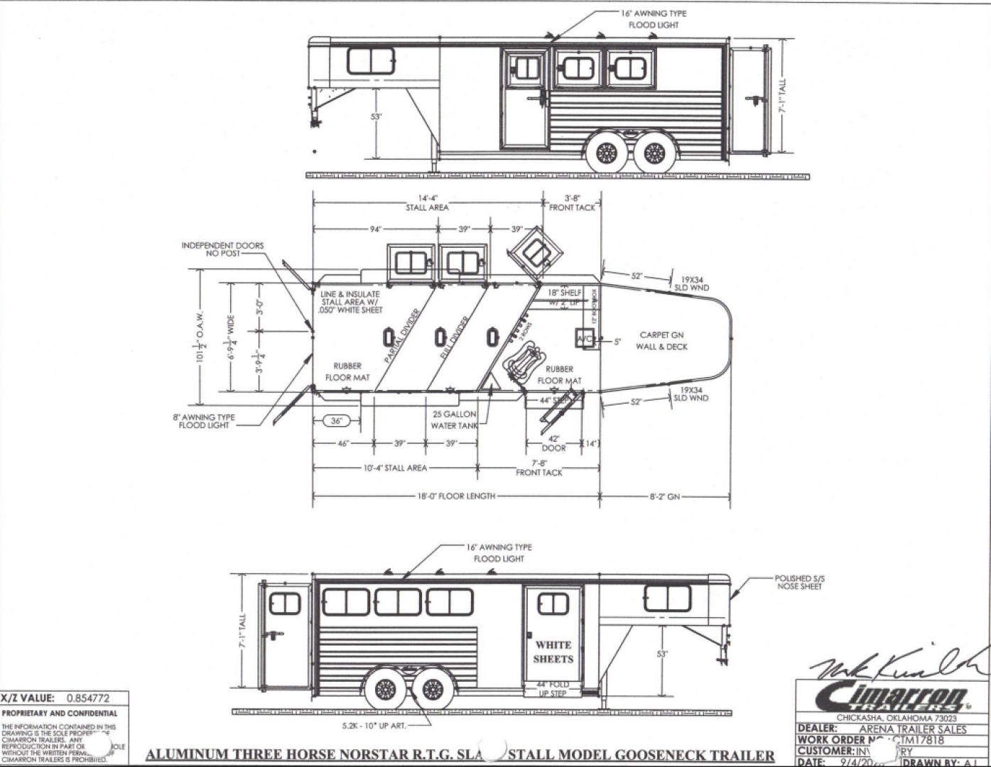 New 2026 Cimarron 3H Northstar R.T.G. GN Horse Trailer
