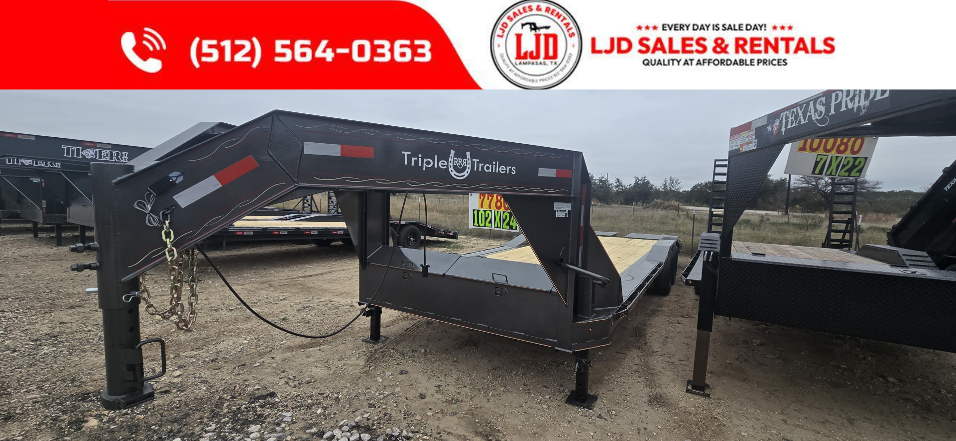 New 2026 Triple R - Drive Over Fender - 102" x 24' - Equipment Trailer