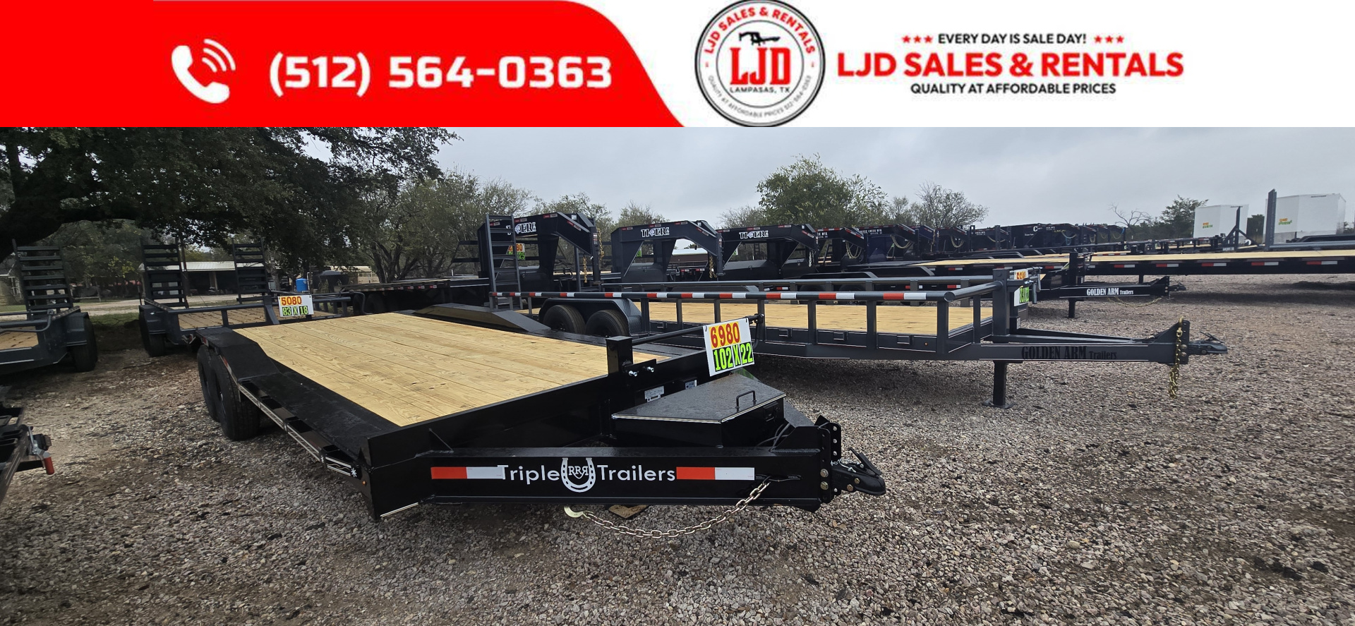 New 2026 Triple R - Drive Over Fender - 102" x 22' Equipment Trailer