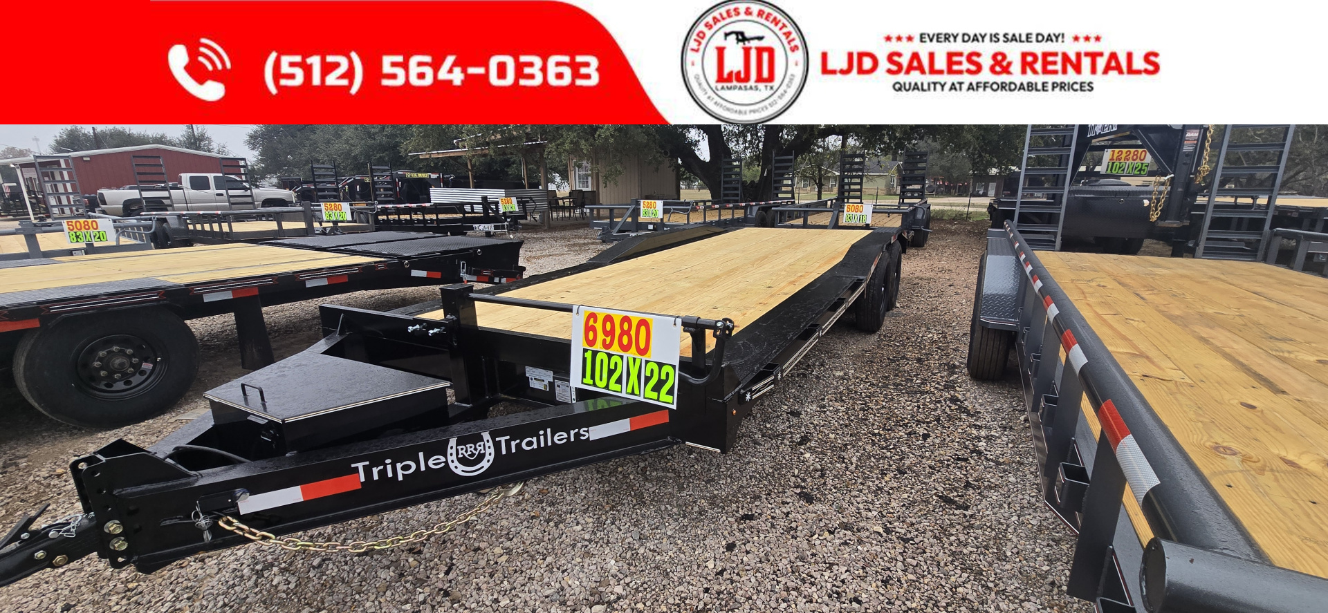 New 2026 Triple R - Drive Over Fender - 102" x 22' Equipment Trailer