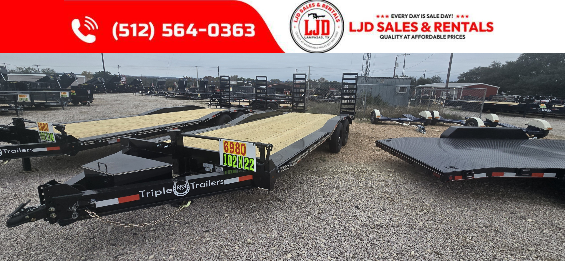 New 2026 Triple R - Drive Over Fender Trailer 102"x 22' - Heavy Duty