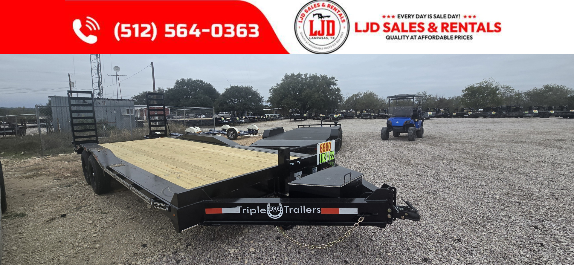 New 2026 Triple R - Drive Over Fender Trailer 102"x 22' - Heavy Duty