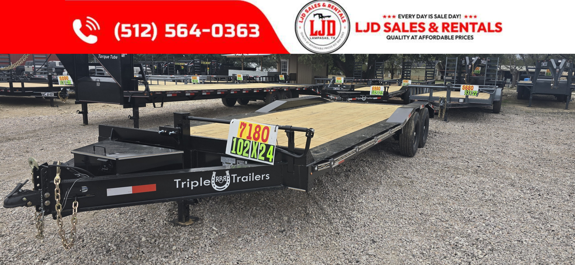 New 2026 Triple R - Drive Over Fender - 102" x 24' - Equipment Trailer