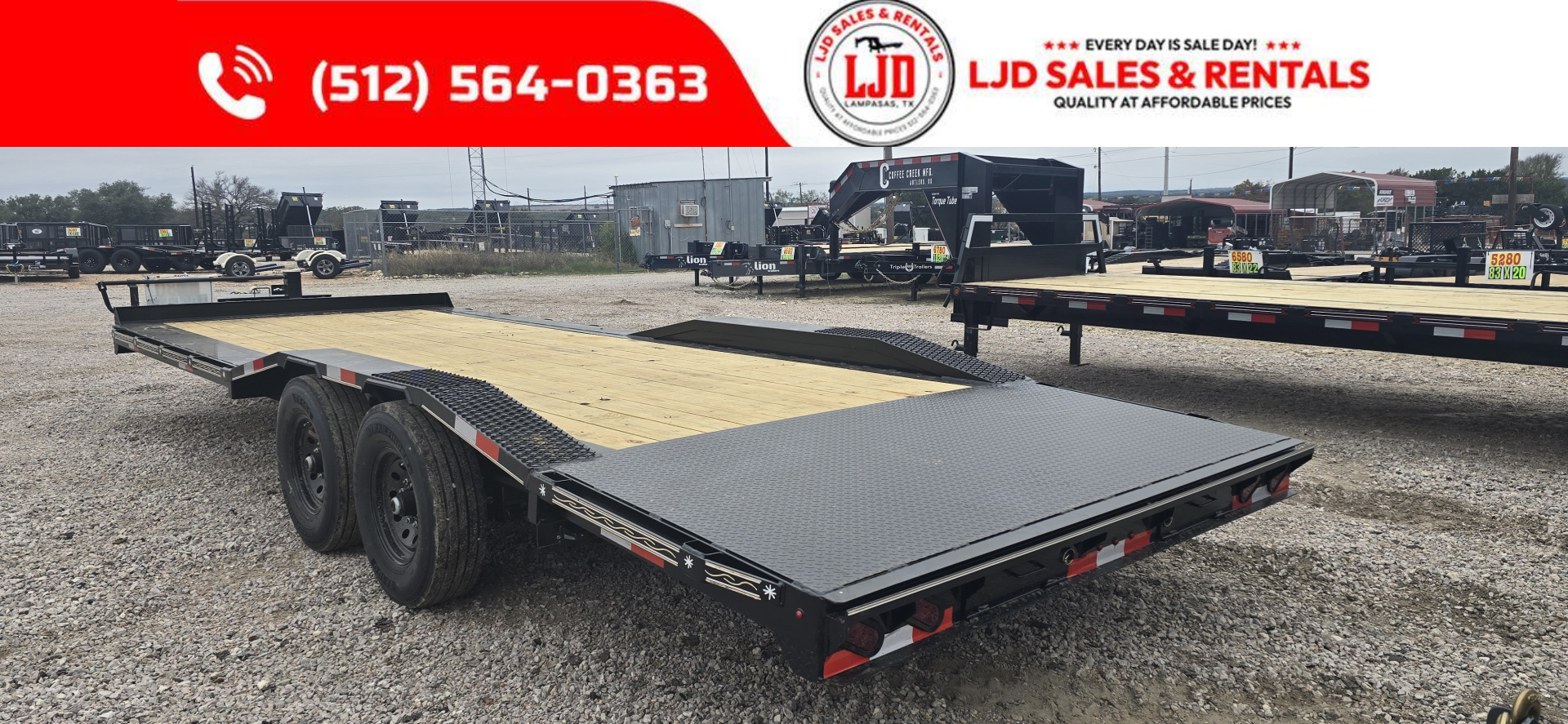 New 2026 Triple R - Drive Over Fender - 102" x 24' - Equipment Trailer
